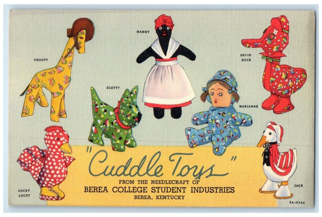 Cuddle Toys From Needlecraft Berea College Student Industries Berea KY Postcard