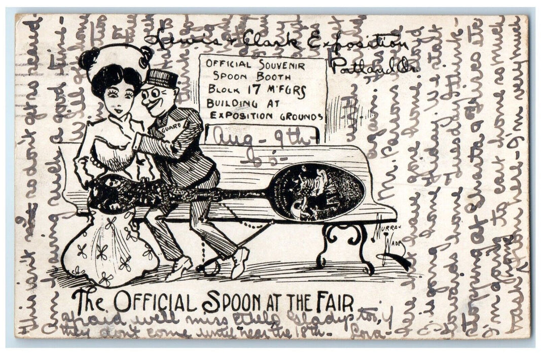 1905 The Official Fair Spoon Lewis Clark Expo World's Fair Portland OR Postcard