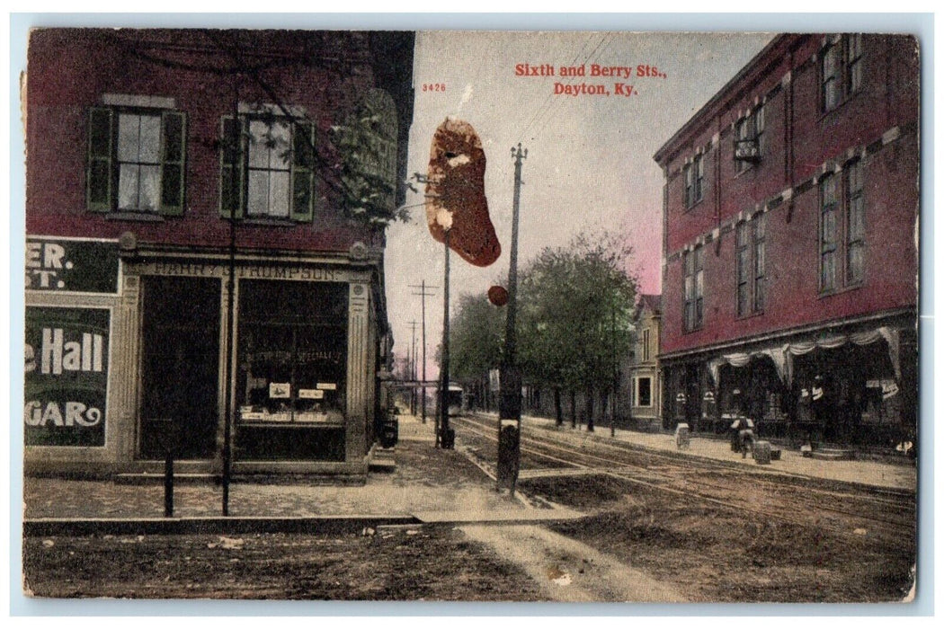 1913 Sixth And Berry Sts. Dayton Kentucky KY, Harry Thompson Stores Postcard