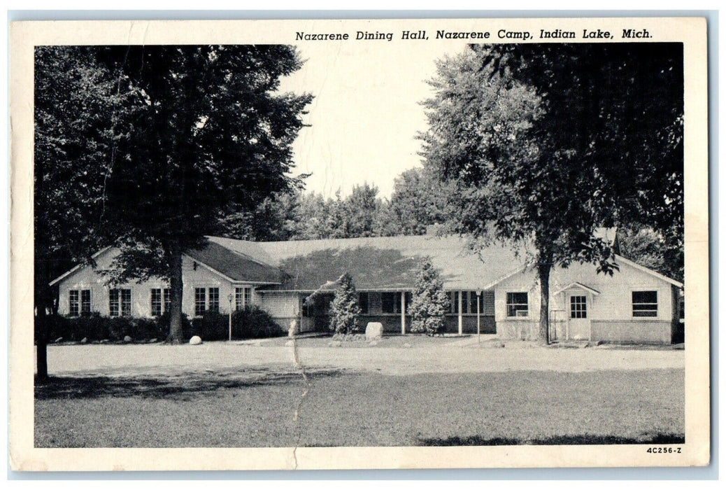 1959 Nazarene Dining Hall Nazarene Camp Indian Lake Michigan MI Vintage Postcard