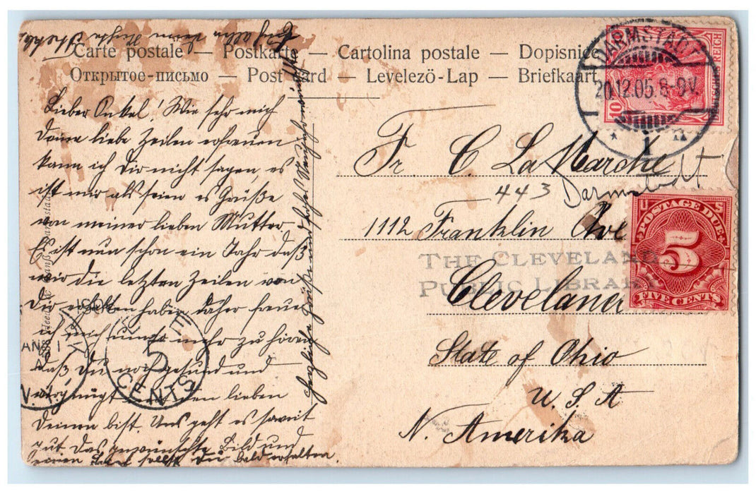 c1910 Technical University of Physics Darmstadt Grossh Germany Postcard