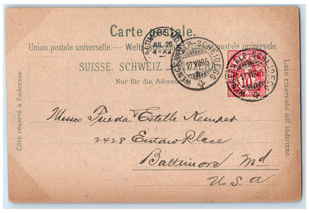 1905 Gruss Von Der Wengernalp Scheidegg Germany Multiview Antique Postcard