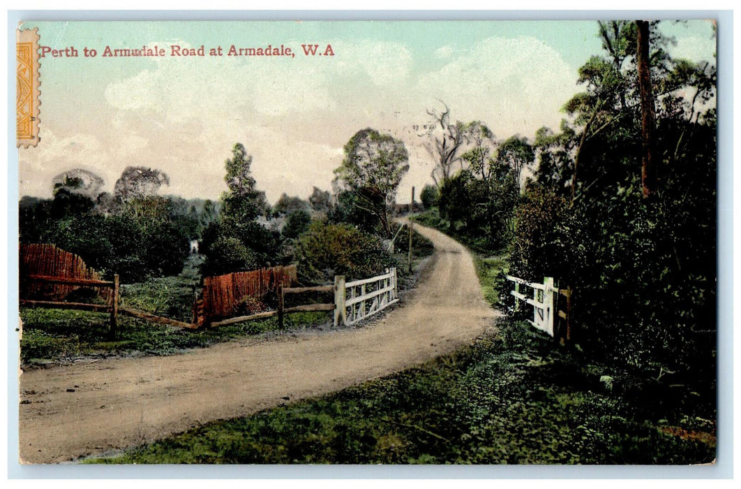 1907 Perth to Armadale Road at Armadale Western Australia Avon PA Postcard