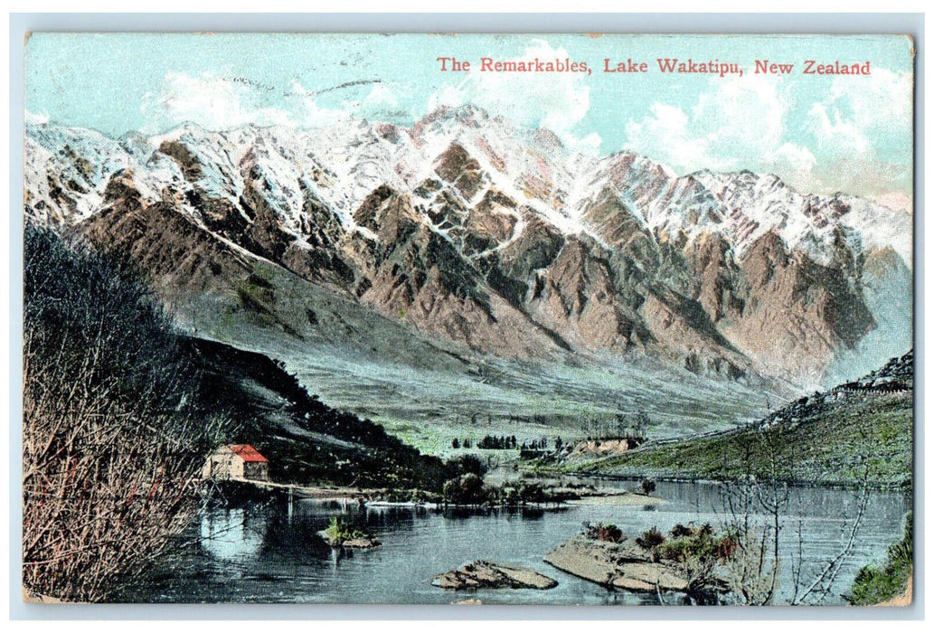 1907 The Remarkables Lake Wakatipu New Zealand Avon PA Antique Posted Postcard