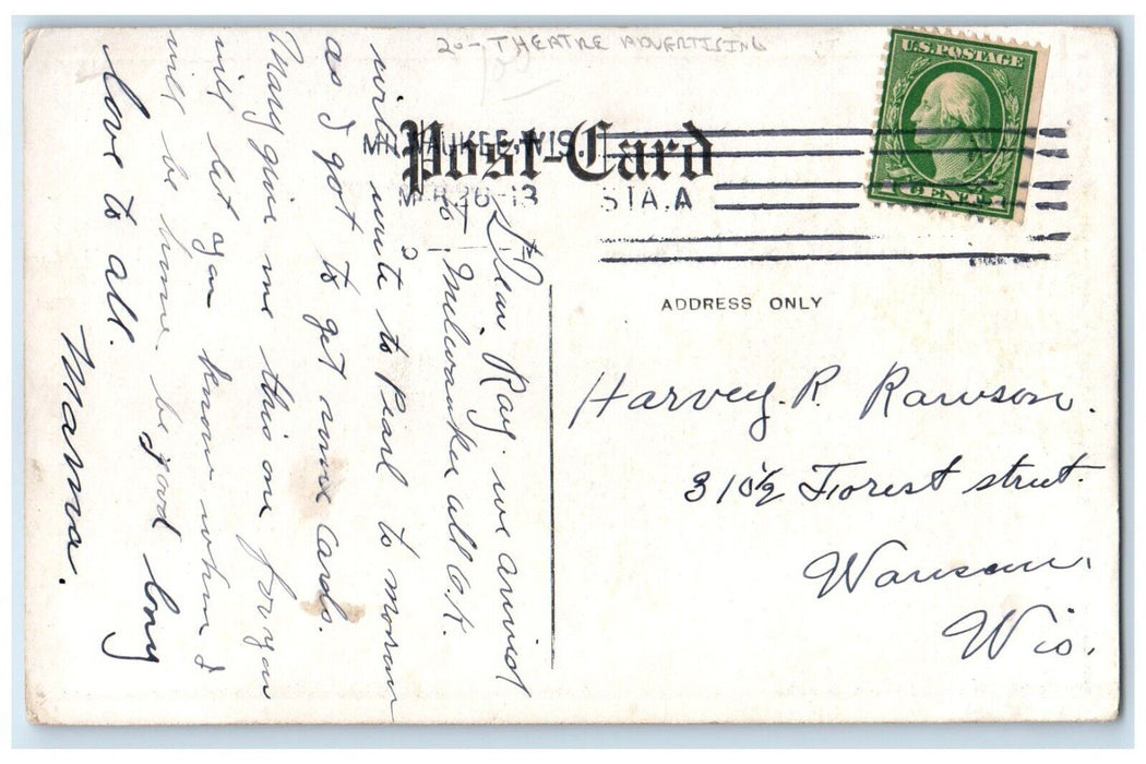 1913 The Great Popular Success Henriet Crosman Theater Advertising Postcard
