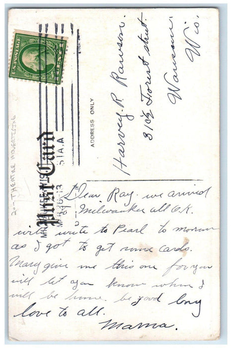 1913 The Great Popular Success Henriet Crosman Theater Advertising Postcard