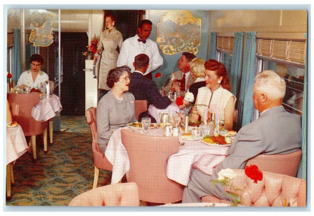 Union Pacific Railroad Dining Room Regal Splendor City Of Denver Postcard