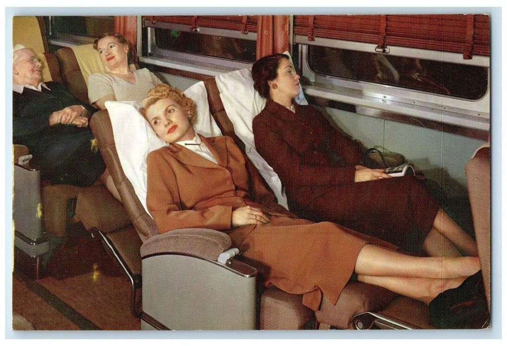 Union Pacific Railroad Domeliners Streamliners Modern Coaches Travel Postcard