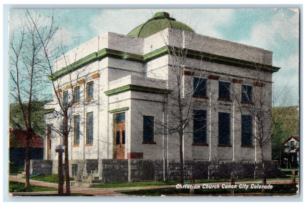 1908 Christian Church Exterior Roadside Canon City California CA Posted Postcard