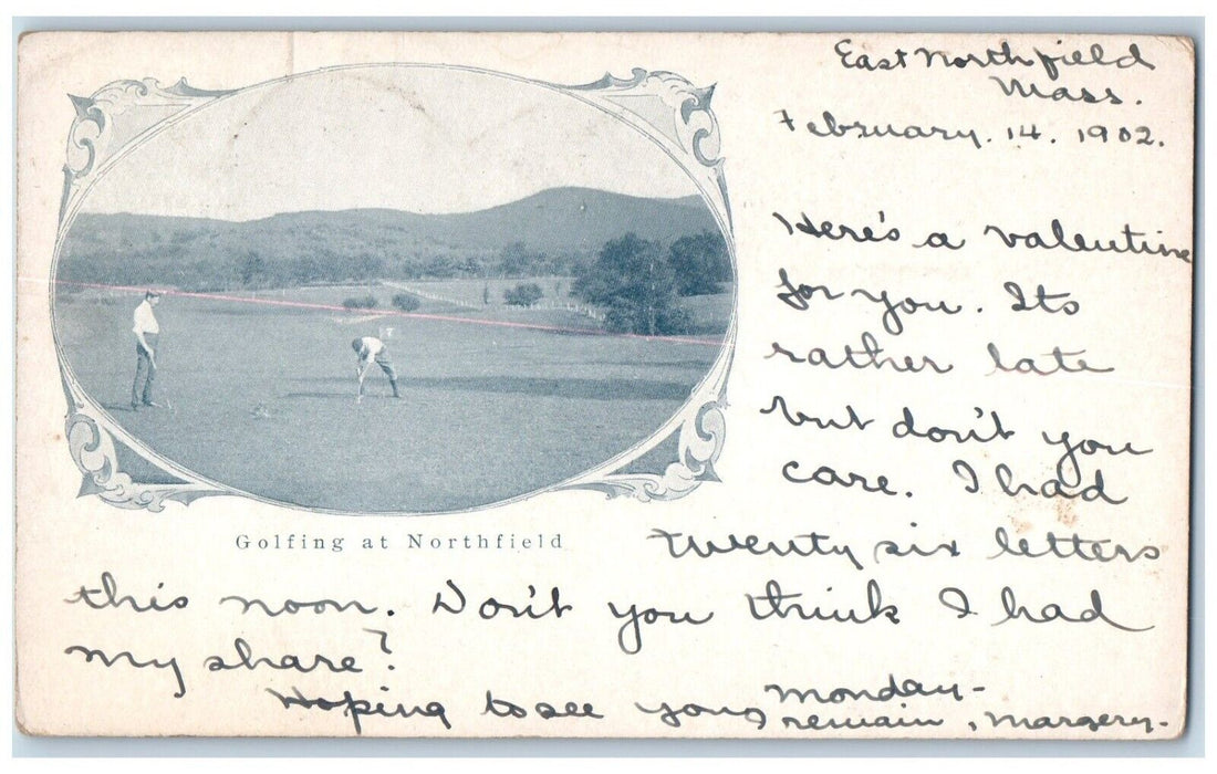 1903 Golfing East Northfield Golf Course Massachusetts MA Antique Postcard