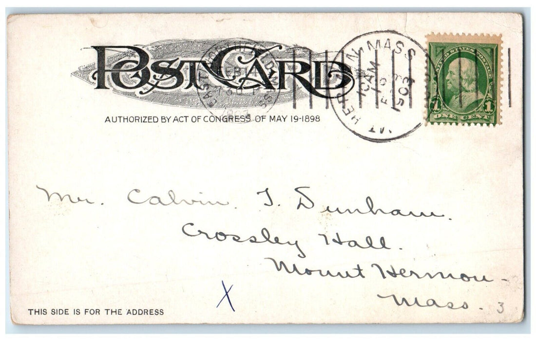 1903 Golfing East Northfield Golf Course Massachusetts MA Antique Postcard