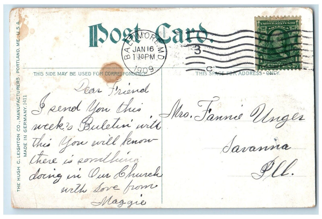 1909 Exterior View State House Building Annapolis Maryland MD Antique Postcard