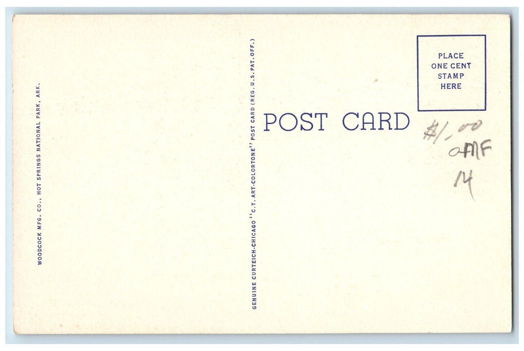 c1940 Fordyce Baths Government Dept. Hot Springs National Park Arkansas Postcard