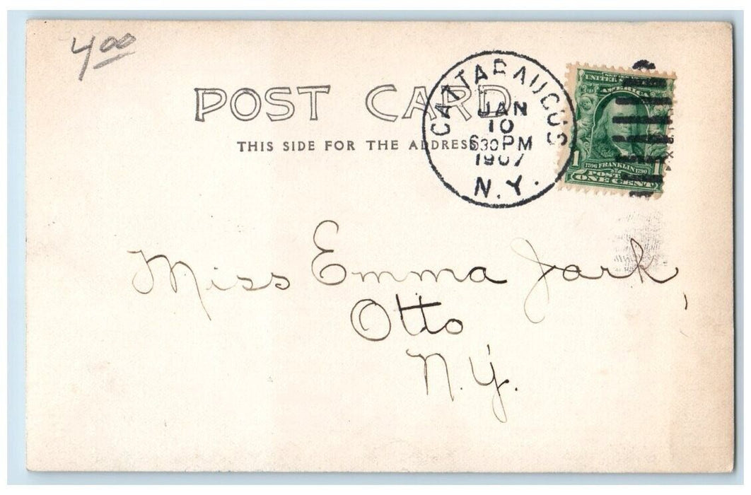 1907 School House Buildings View Cattaraugus NY RPPC Photo Posted Postcard