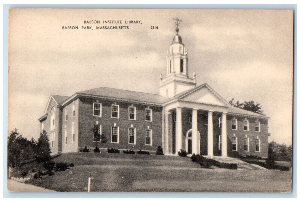 c1910 Babson Institute Library Babson Park Massachusetts MA Antique Postcard