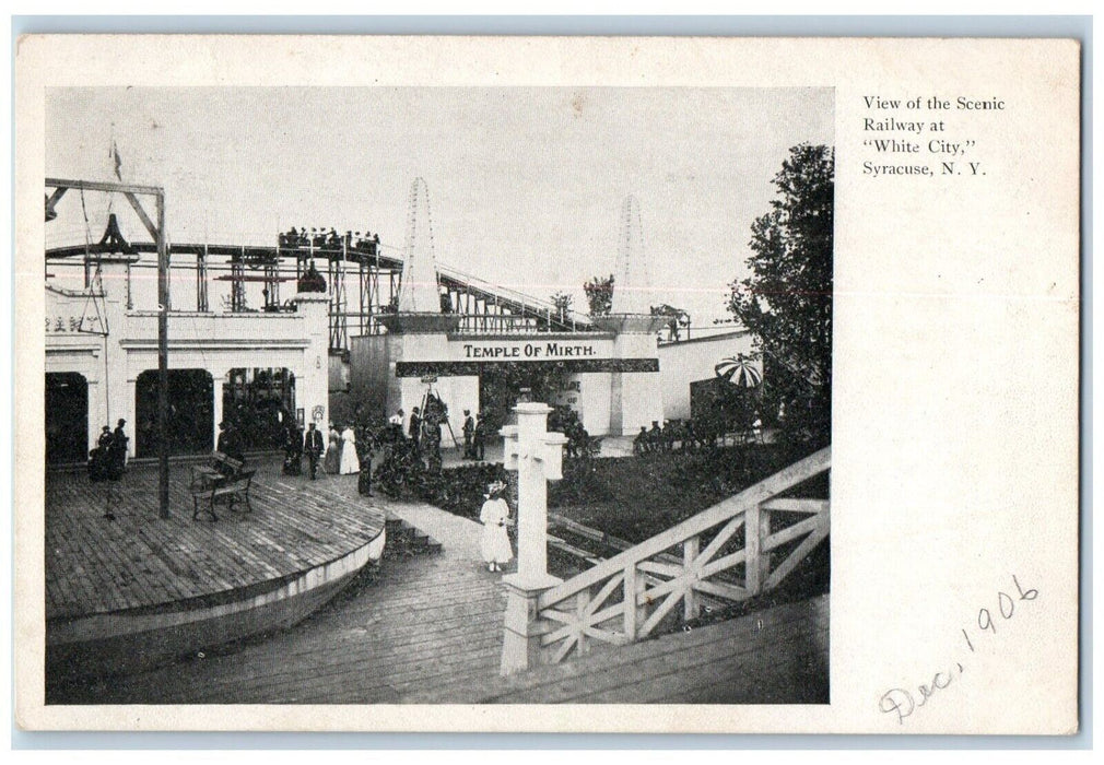 View Of Scenic Railway At White City Temple Mirth Syracuse New York NY Postcard