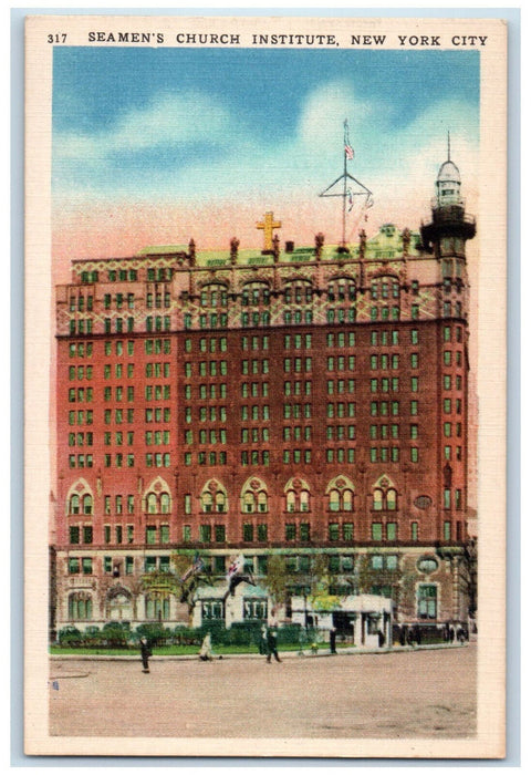 c1940's Seamen's Church Institute New York City New York NY Postcard