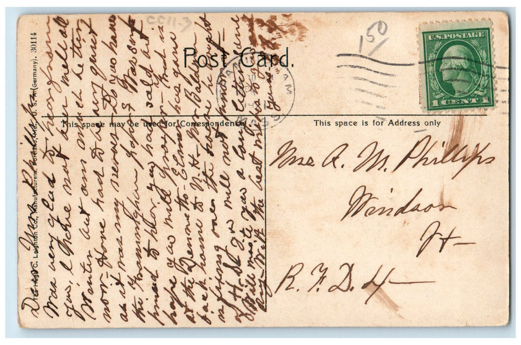 1921 Old Power House Revolutionary War Berlin Massachusetts MA Antique Postcard