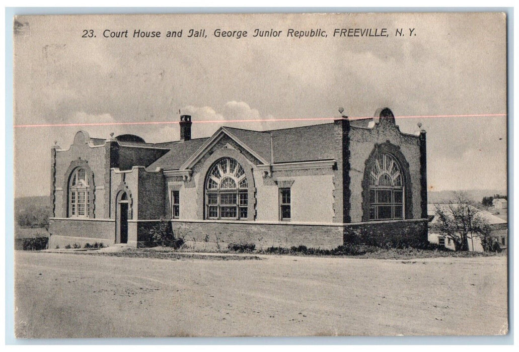 1909 Court House And Jail George Junior Republic Freeville New York NY Postcard