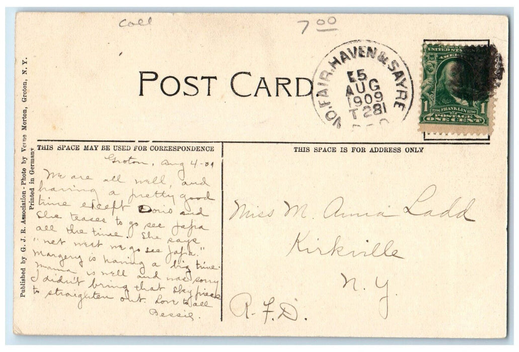 1909 Court House And Jail George Junior Republic Freeville New York NY Postcard