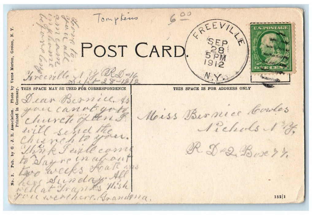 1912 The Chapel George Junior Republic Freeville New York NY Antique Postcard