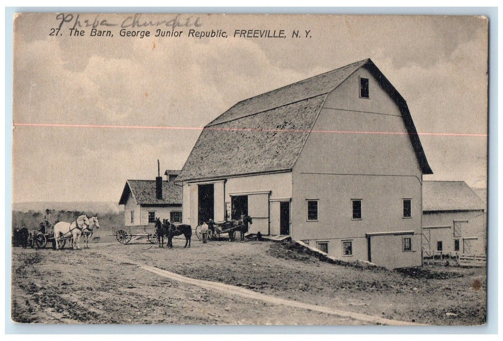 c1910's The Barn George Junior Republic Freeville New York NY Antique Postcard