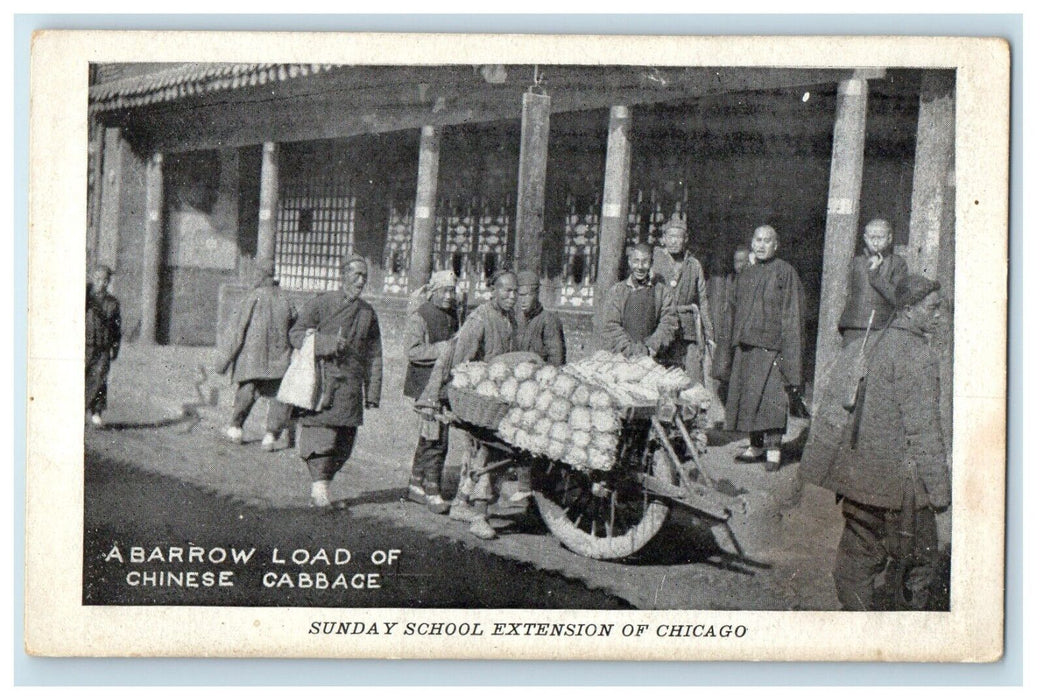c1920 Chinese Cabbage Chicago IL Sunday School Monk Temple Unposted Postcard