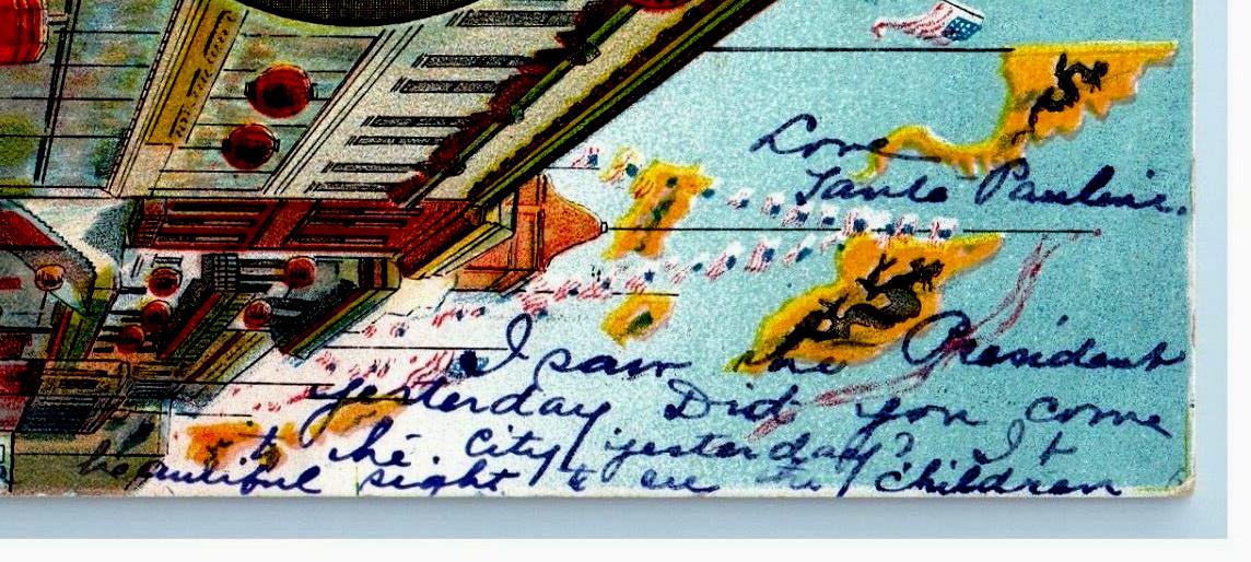 1909 Portola Festival Chinese New York Dragon Parade President Taft Postcard