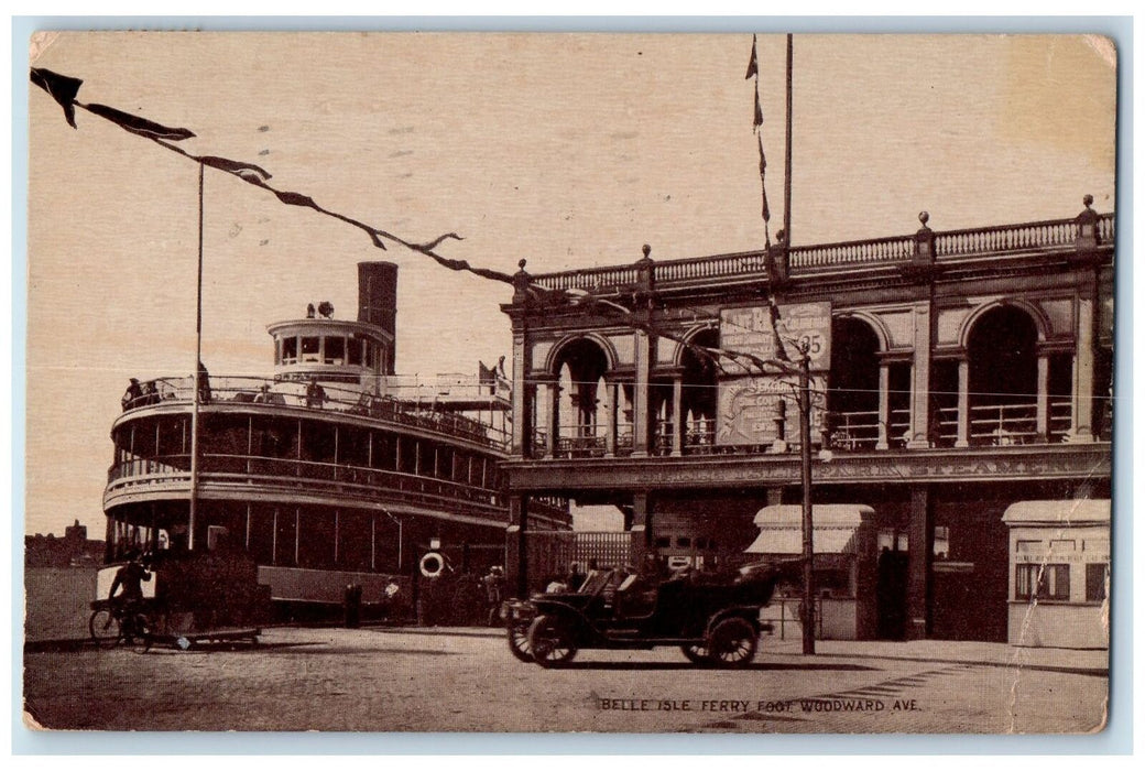 1911 Belle Isle Ferry Landing Foot Of Woodward Ave. Detroit Michigan MI Postcard