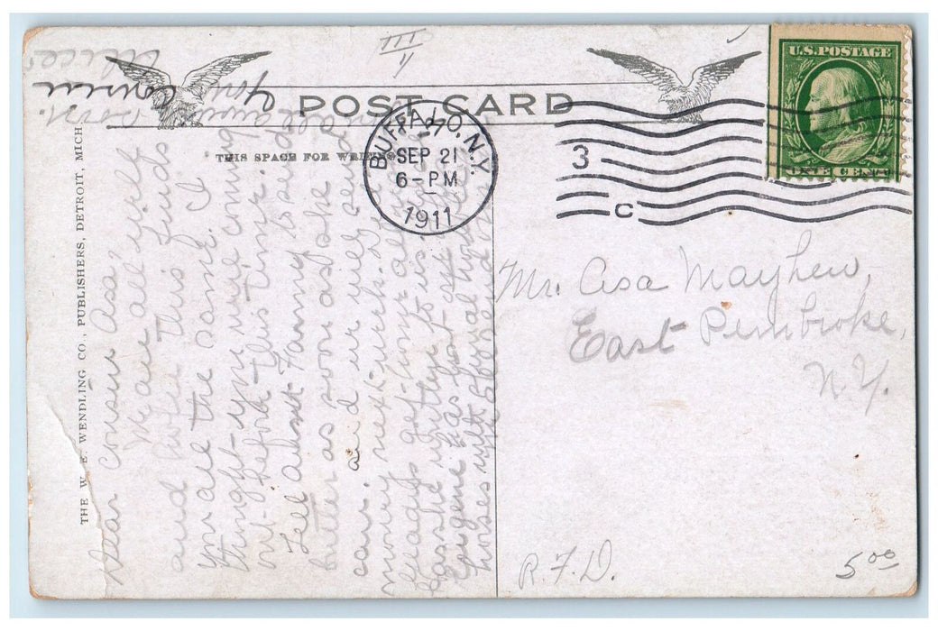 1911 Belle Isle Ferry Landing Foot Of Woodward Ave. Detroit Michigan MI Postcard