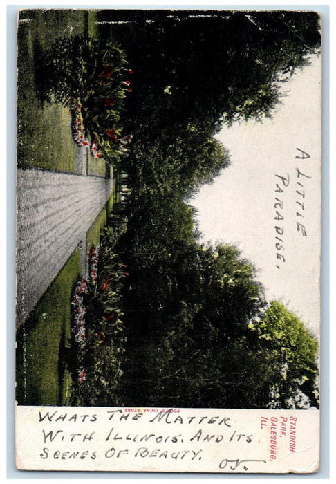 1907 Standish Park Galesburg Illinois IL Chi & Co. Bluffs RPO Postcard