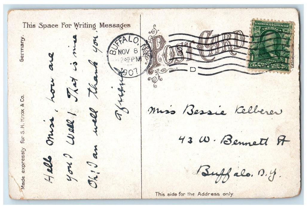 1907 Scene In Buffalo Harbor Coal Docks Ship Boat Buffalo New York NY Postcard