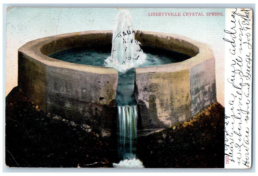 1907 Libertyville Crystal Spring Libertyville Illinois IL Posted Postcard
