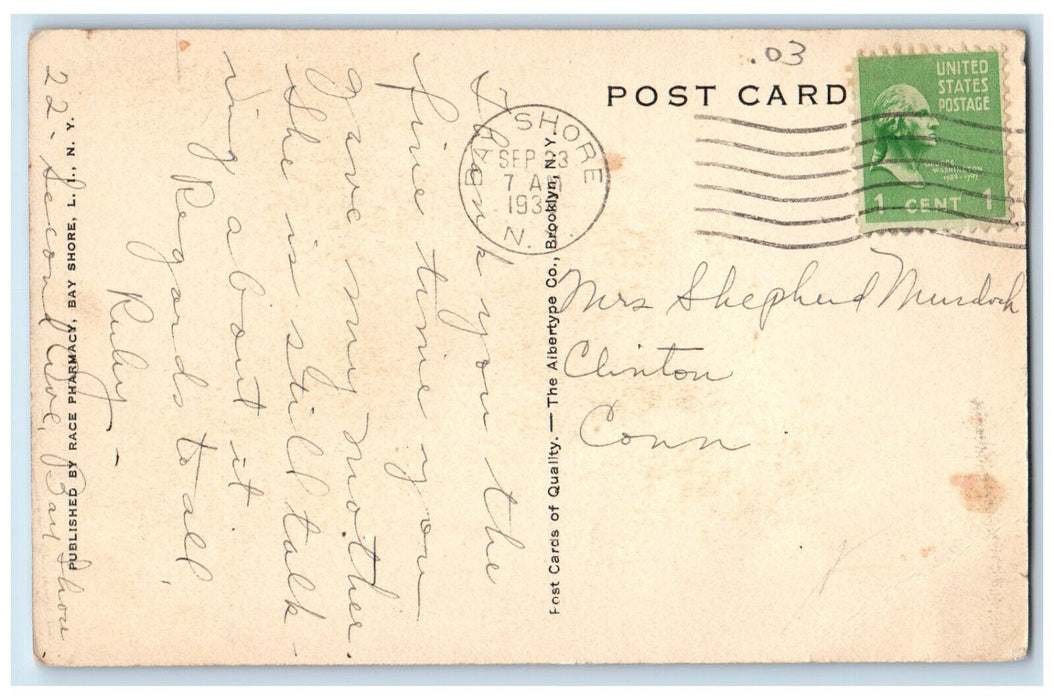 1938 St. Patrick's Catholic Church Bay Shore Long Island New York NY Postcard