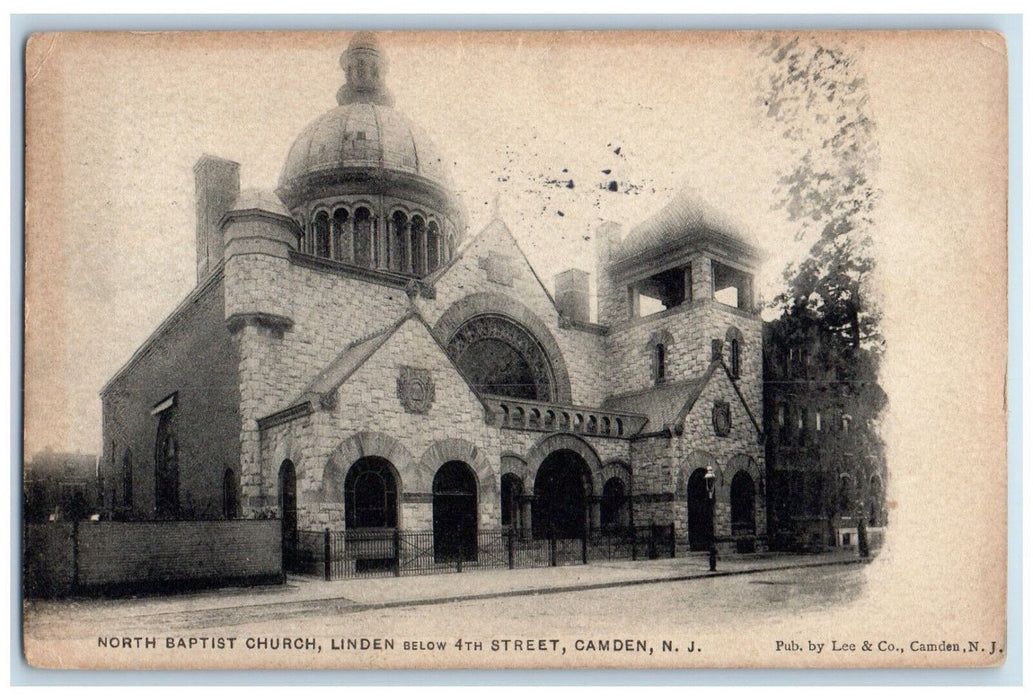 1910 North Baptist Church Linden Below 4th Street Camden New Jersey NJ Postcard