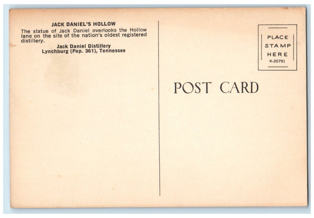 c1910's Jack Daniel's Hollow Distillery Lynchburg Tennessee TN Antique Postcard