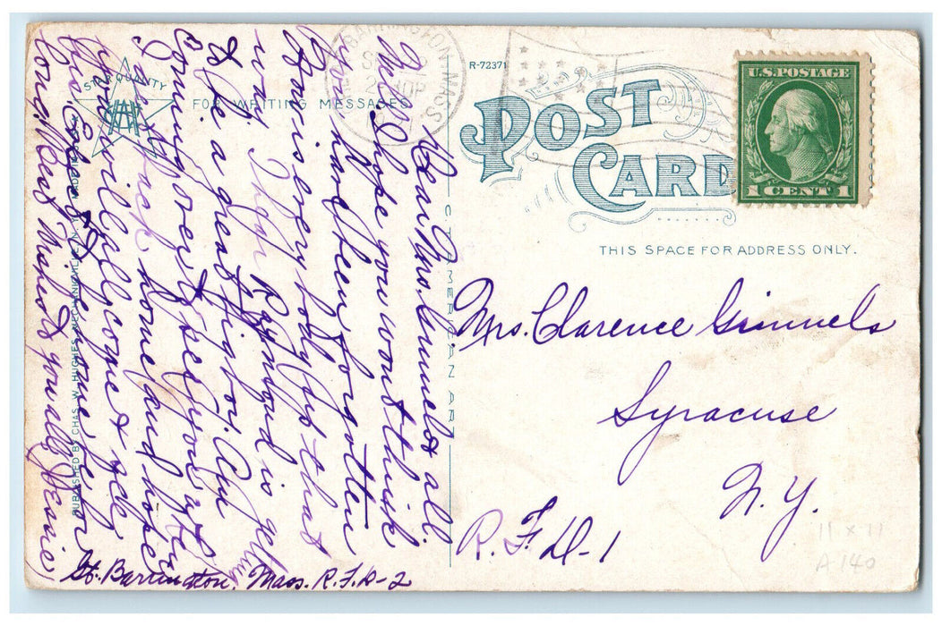 1921 Colonial Inn Great Barrington Massachusetts MA Antique Posted Postcard