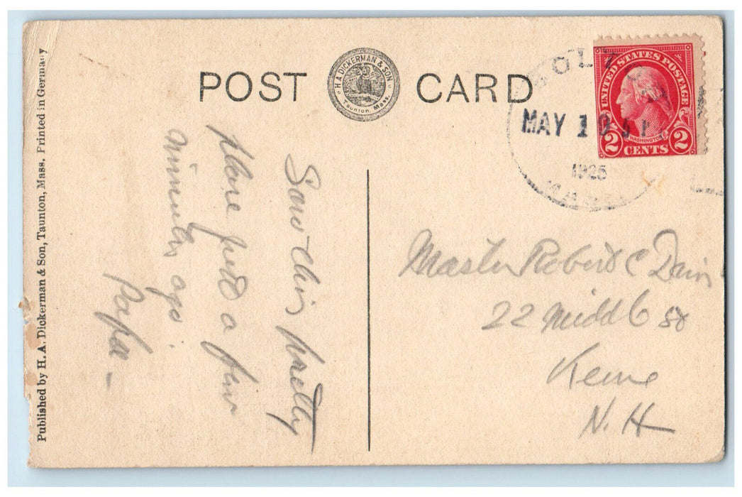 1925 Whitney Memorial Library Entrance Bolton Massachusetts MA Postcard