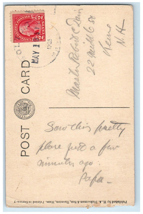 1925 Whitney Memorial Library Entrance Bolton Massachusetts MA Postcard