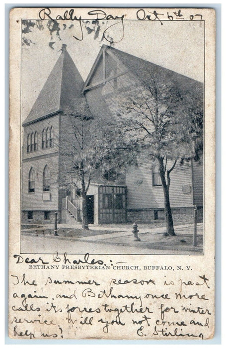 1907 Bethany Presbyterian Church Building Roadside Buffalo New York NY Postcard