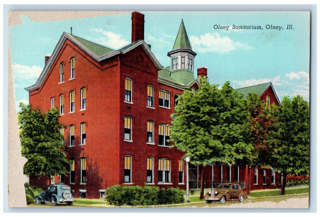 c1950's Olney Sanitarium Olney Illinois IL Vintage Unposted Postcard