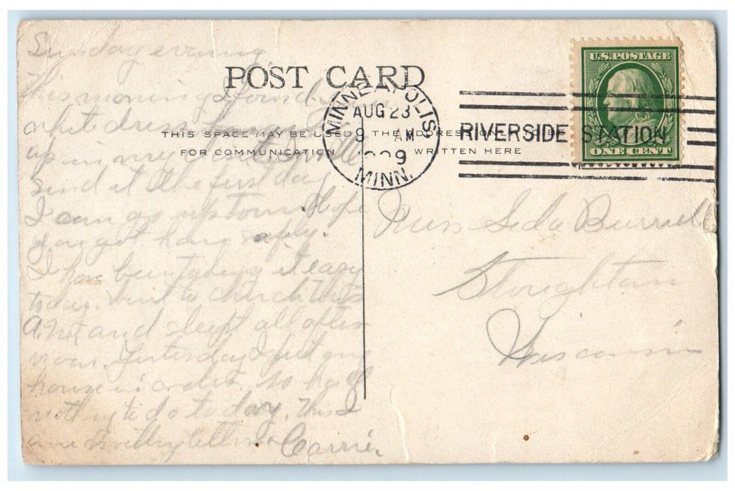 1909 Swan In Loring Park Minneapolis Minnesota MN Lake View Antique Postcard