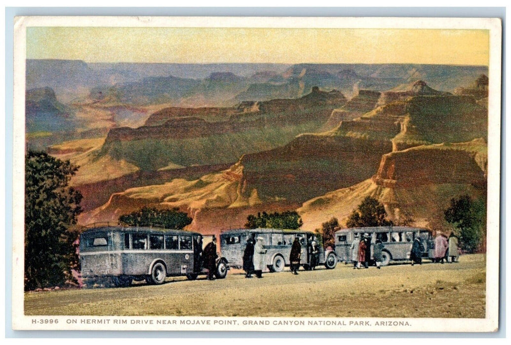 Hermit Rim Drive Mojave Point Grand Canyon National Park AZ Fred Harvey Postcard