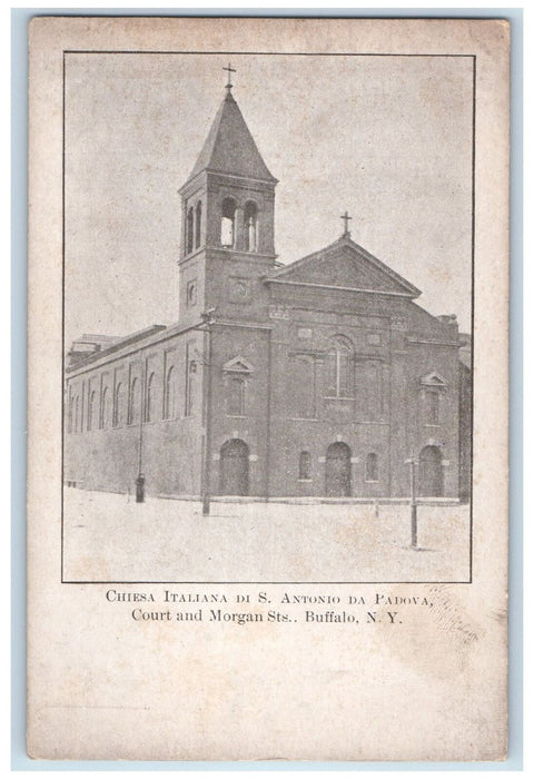 c1905 Buffalo Churches Court & Morgan Cross Tower Buffalo New York NY Postcard