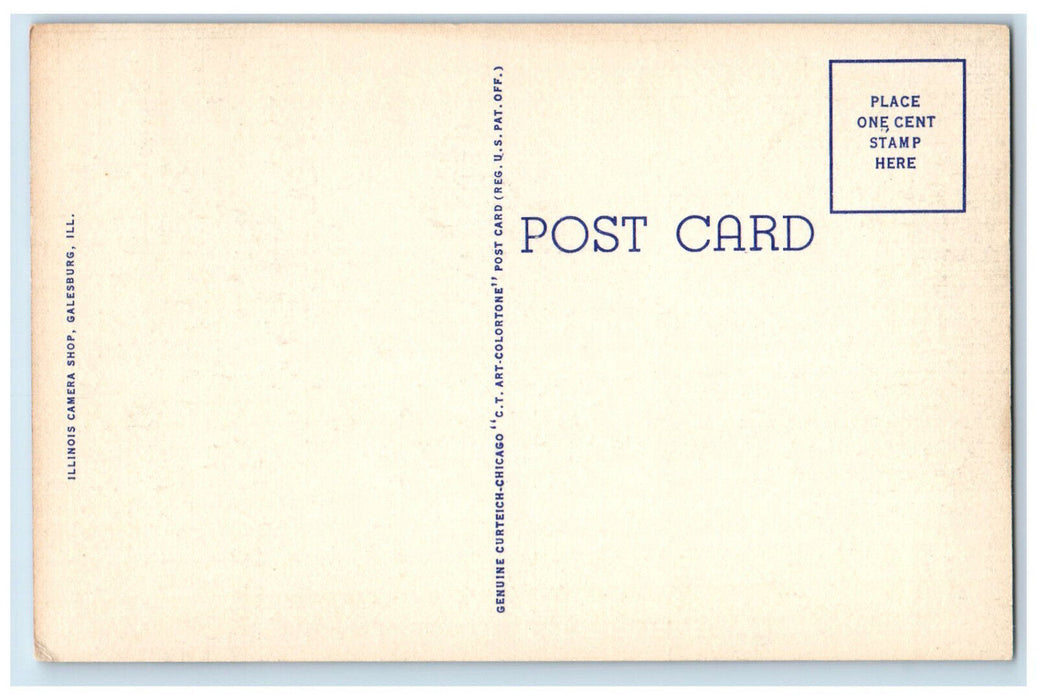 c1940's US Post Oficce Illinois National Guard Armory Galesburg IL Postcard