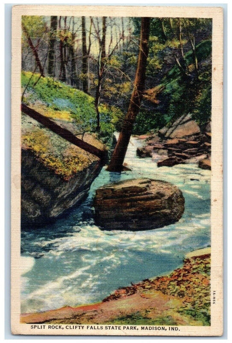 c1940's Split Rock Clifty Falls State Park Madison Indiana IN Vintage Postcard