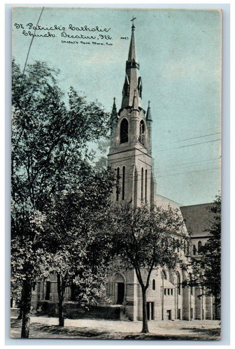 c1905 St. Patrick's Catholic Church Decatur Illinois IL Unposted Postcard