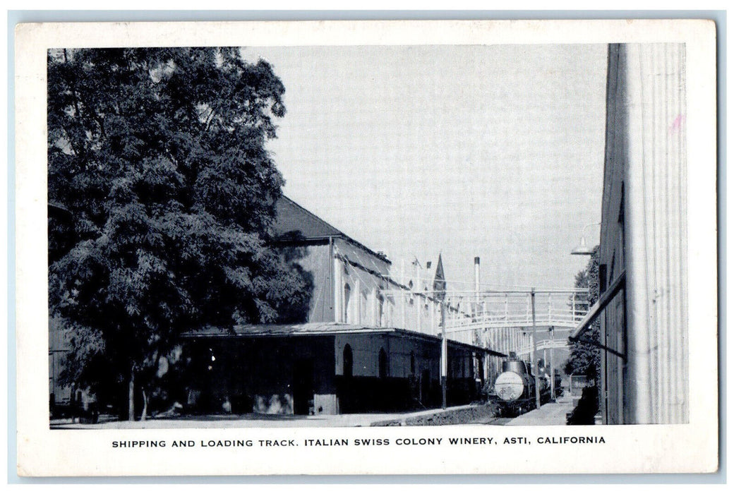 1946 Shipping and Loading Track Italian Swiss Colony Winery CA Postcard