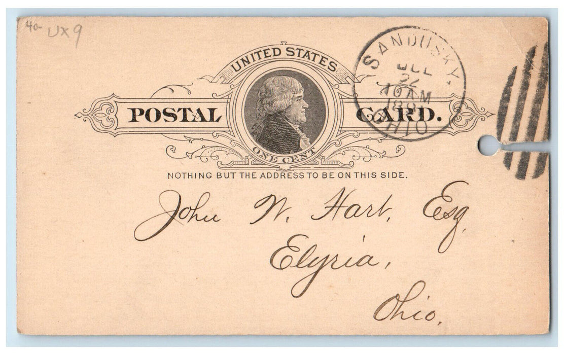 1891 The Sandusky Lumber & Box Co. Sandusky Ohio OH Elyria OH Postal Card