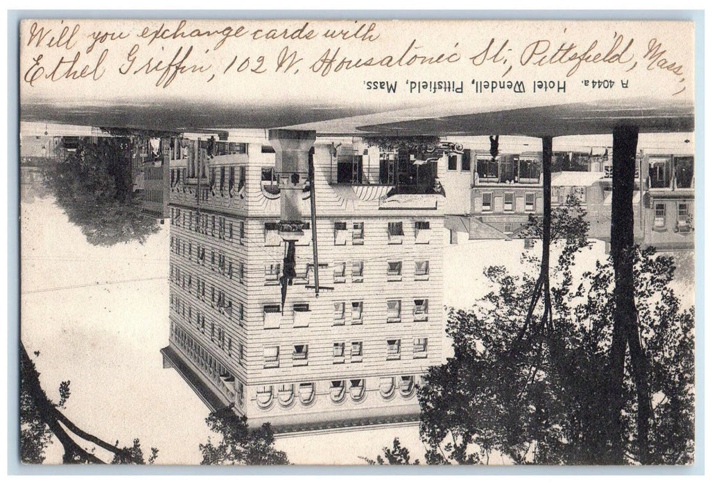 1906 Hotel Wendell Pittsfield Massachusetts MA Oswego NY Antique Postcard